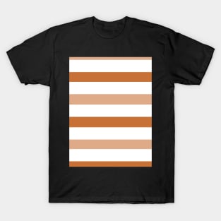 Dark light brown white stripes lines pattern T-Shirt